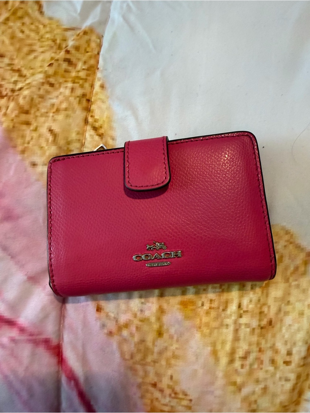 Coach Pink Leather Snap Wallet